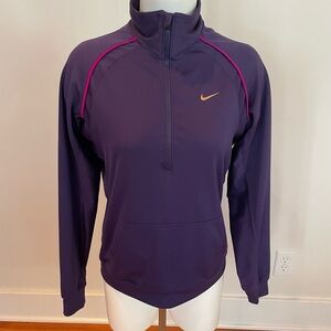 Nike Purple Quarter-Zip Jacket with Gold Logo